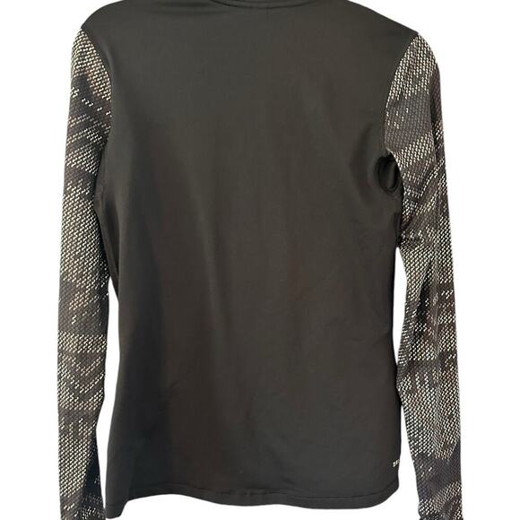 Nike Pro 1/2 Hyperwarm Camiseta Nordic Pullover Dri Fit Black Thumb Holes - Picture 2 of 5